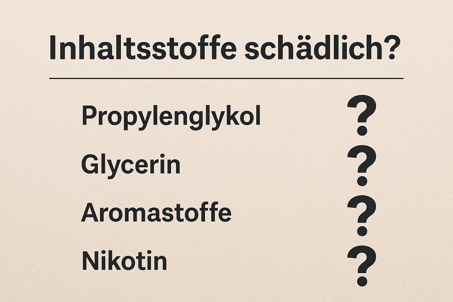 Sind die Inhaltsstoffe von E-Zigaretten schädlich?