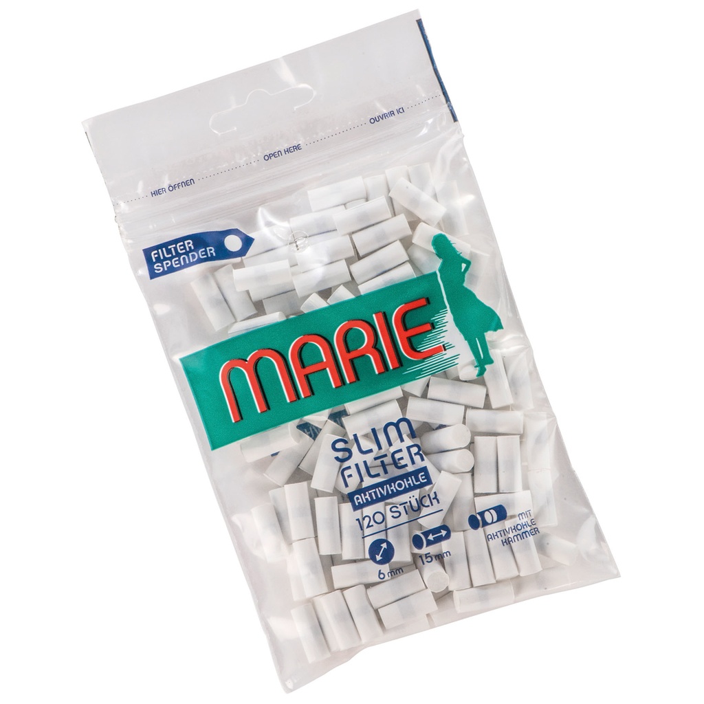MARIE Slim Filter Aktivkohle 6mm, 120 Stück