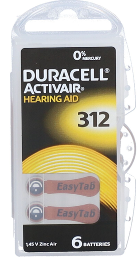 [P0011261] Duracell Activair Hörgeräte Batterien ( 312 / PR41 ) 6 Stk.